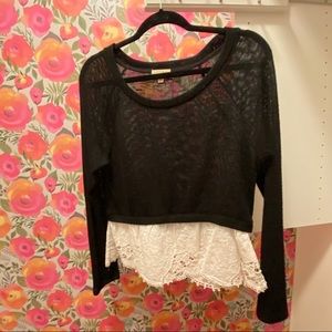 Maison Jules Black Peplum Sweater size S